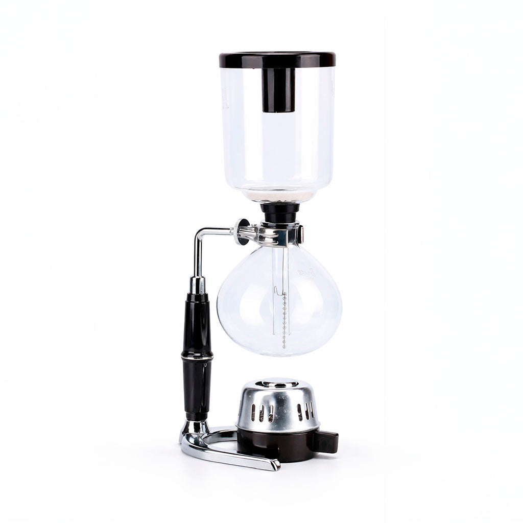 Cafetera sifón japonesa vacuum de 5 tazas para preparar café de especialidad mediante extracción por vacío.