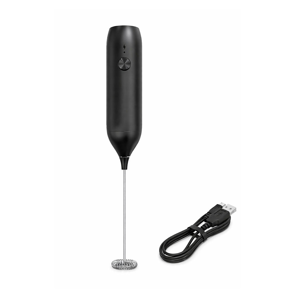 Espumador eléctrico recargable para leche con varilla de acero inoxidable para preparar cappuccinos, lattes y otras bebidas con espuma.