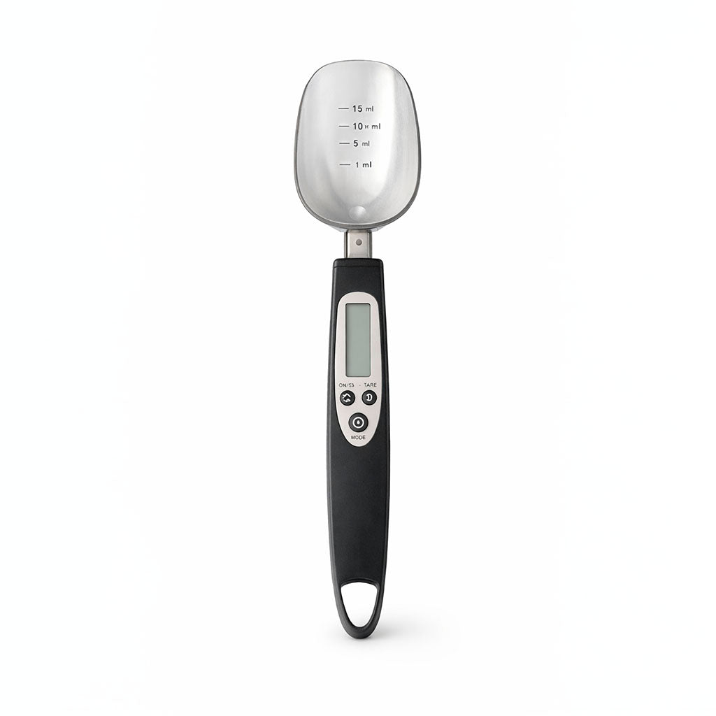 Cuchara medidora digital para café con pantalla electrónica para pesar café en grano y café molido con precisión.